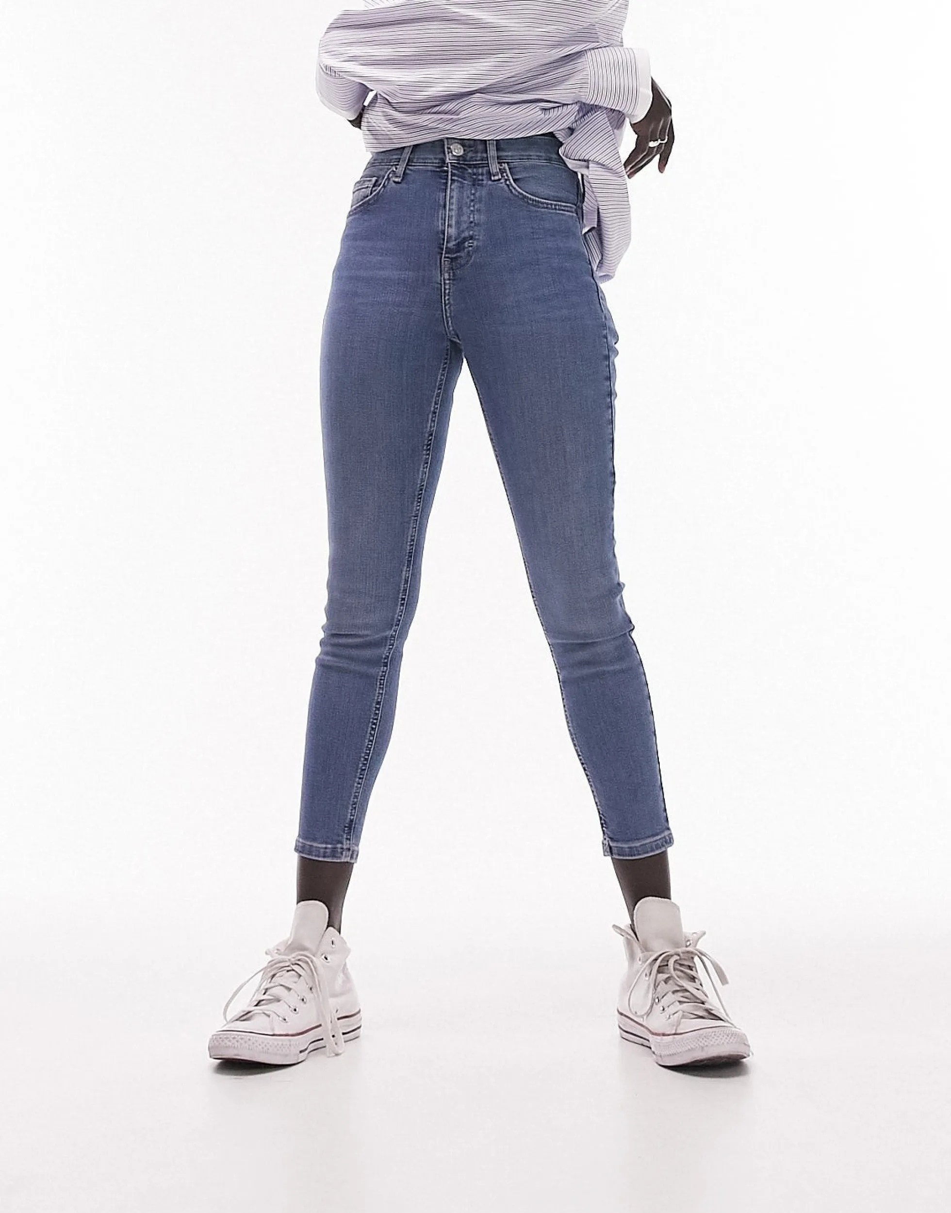 TOPSHOP Hohe Taille Skinny Fit Jeans