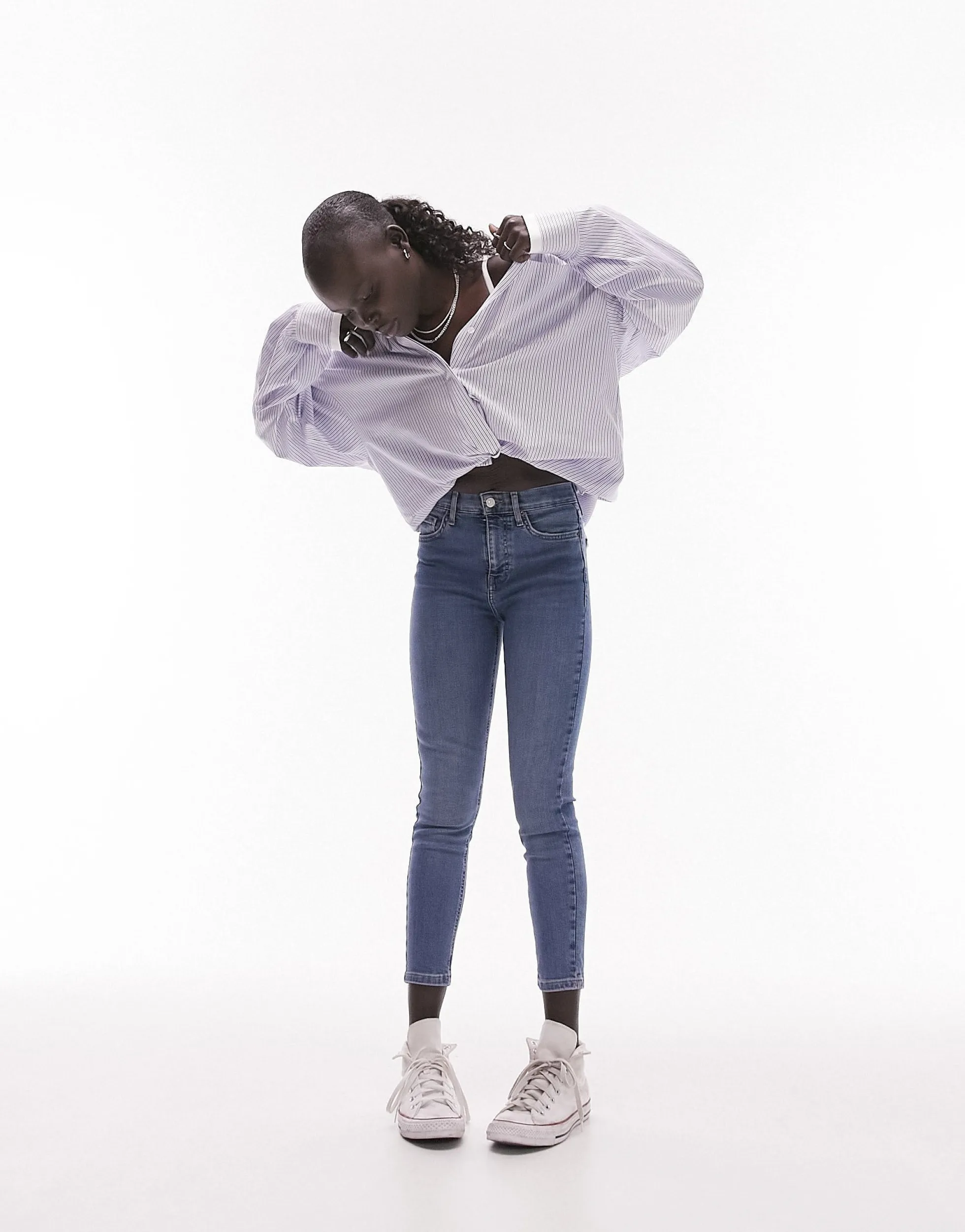 TOPSHOP Hohe Taille Skinny Fit Jeans