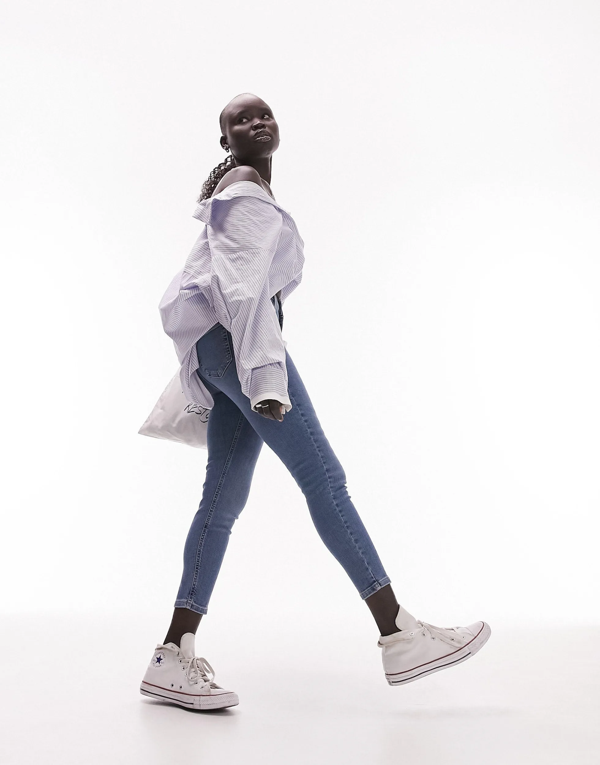 TOPSHOP Hohe Taille Skinny Fit Jeans