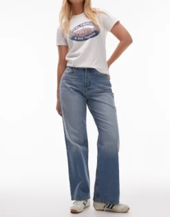 TOPSHOP Mid Rise Gerade geschnitten Jeans