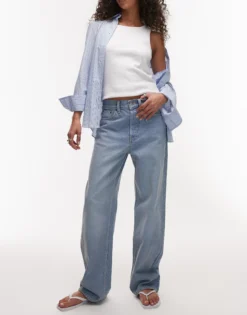 TOPSHOP Mid Rise Locker geschnitten Jeans
