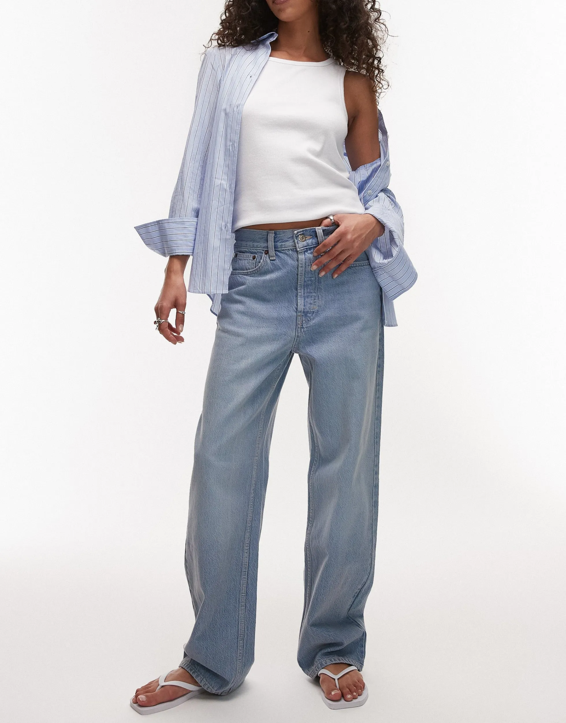 TOPSHOP Mid Rise Locker geschnitten Jeans