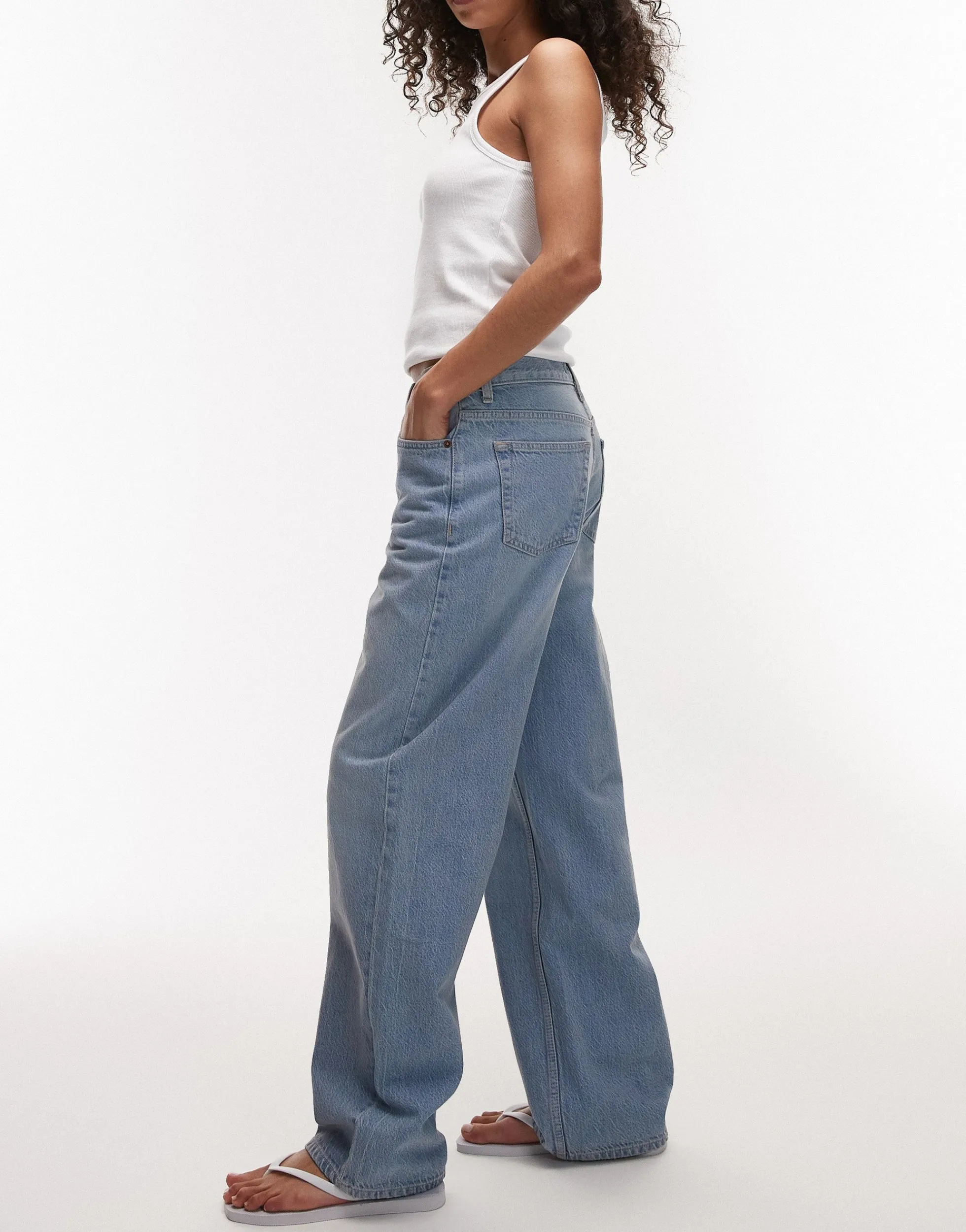 TOPSHOP Mid Rise Locker geschnitten Jeans