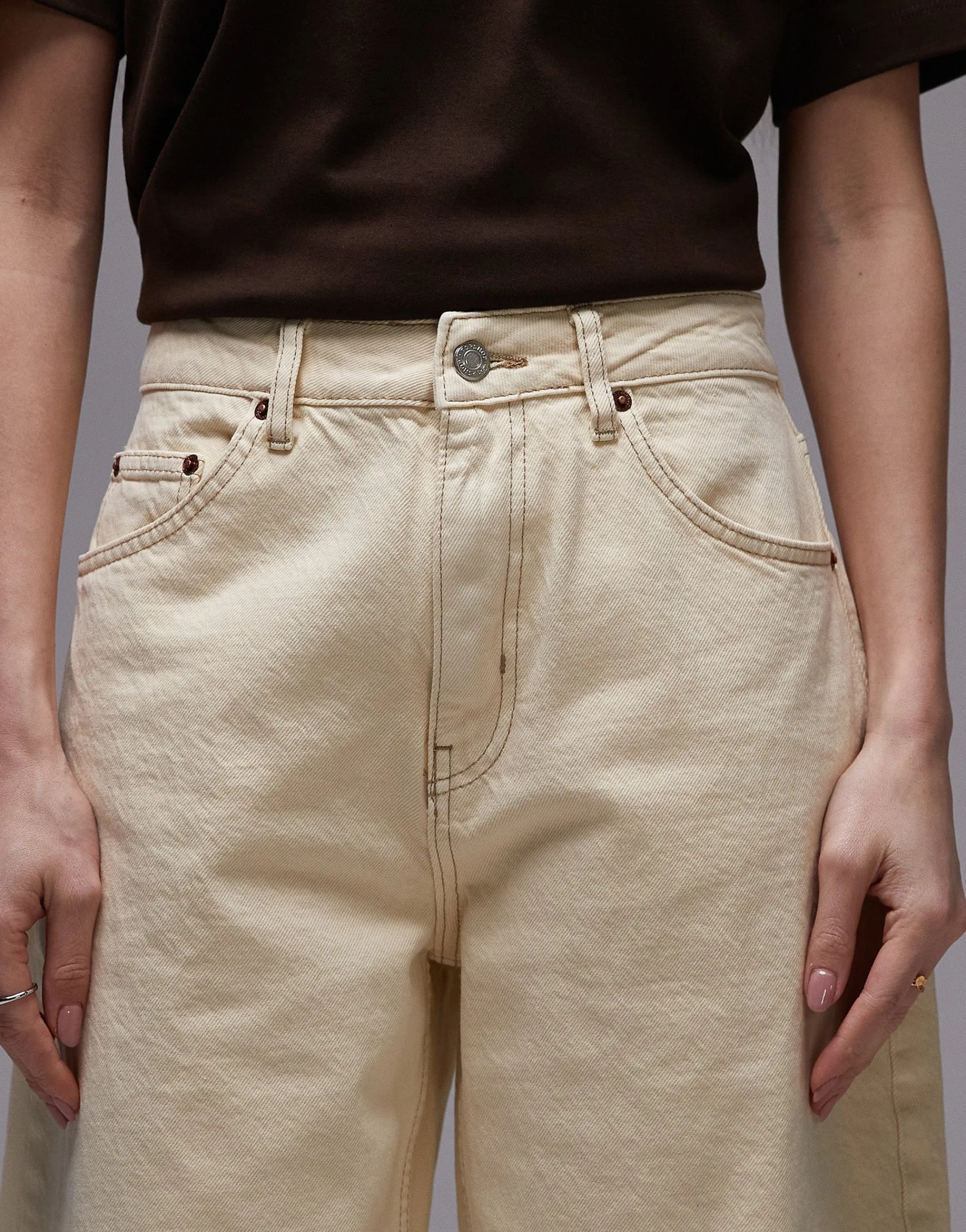TOPSHOP Mittlere Taille Barrel Fit Jeans
