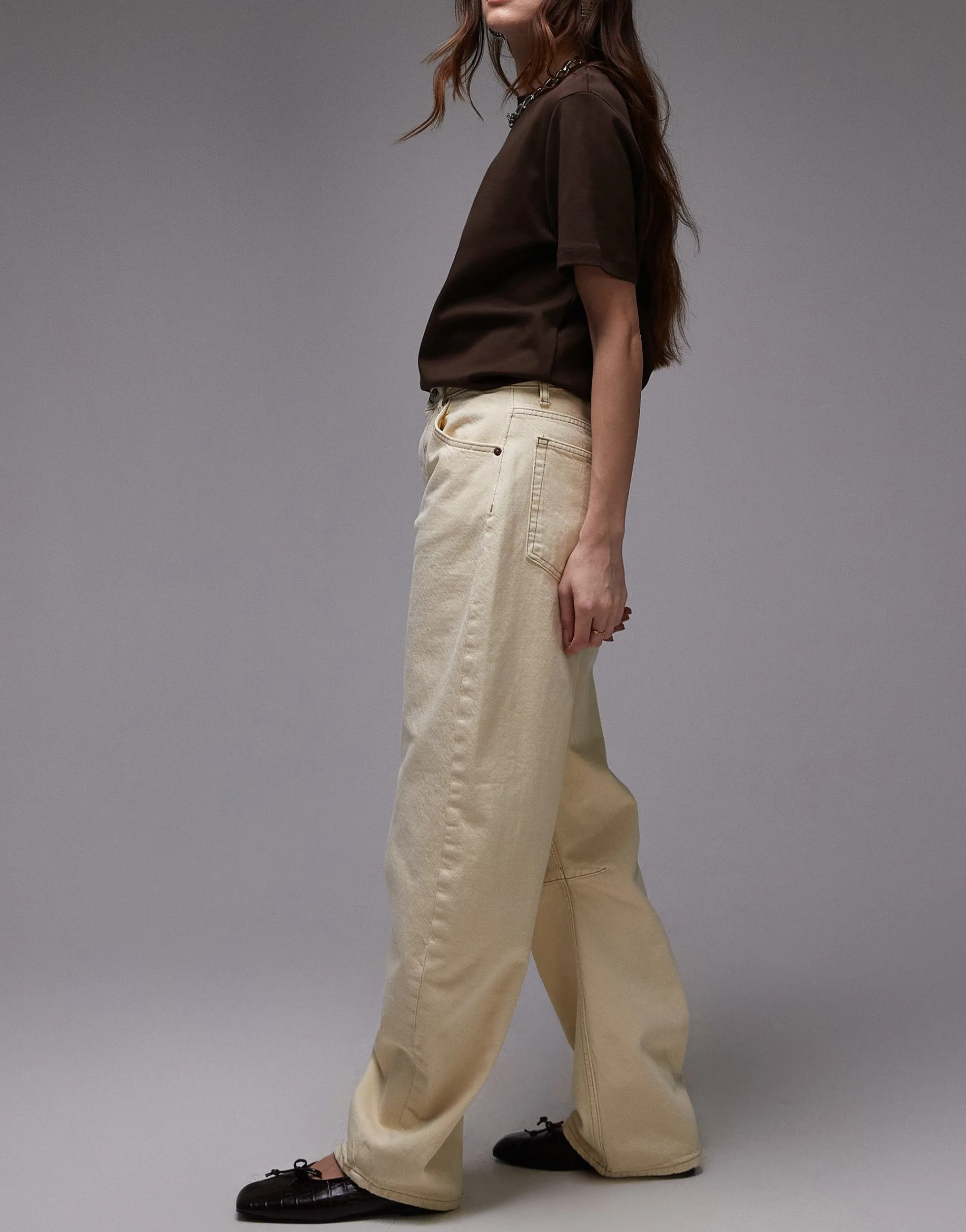 TOPSHOP Mittlere Taille Barrel Fit Jeans