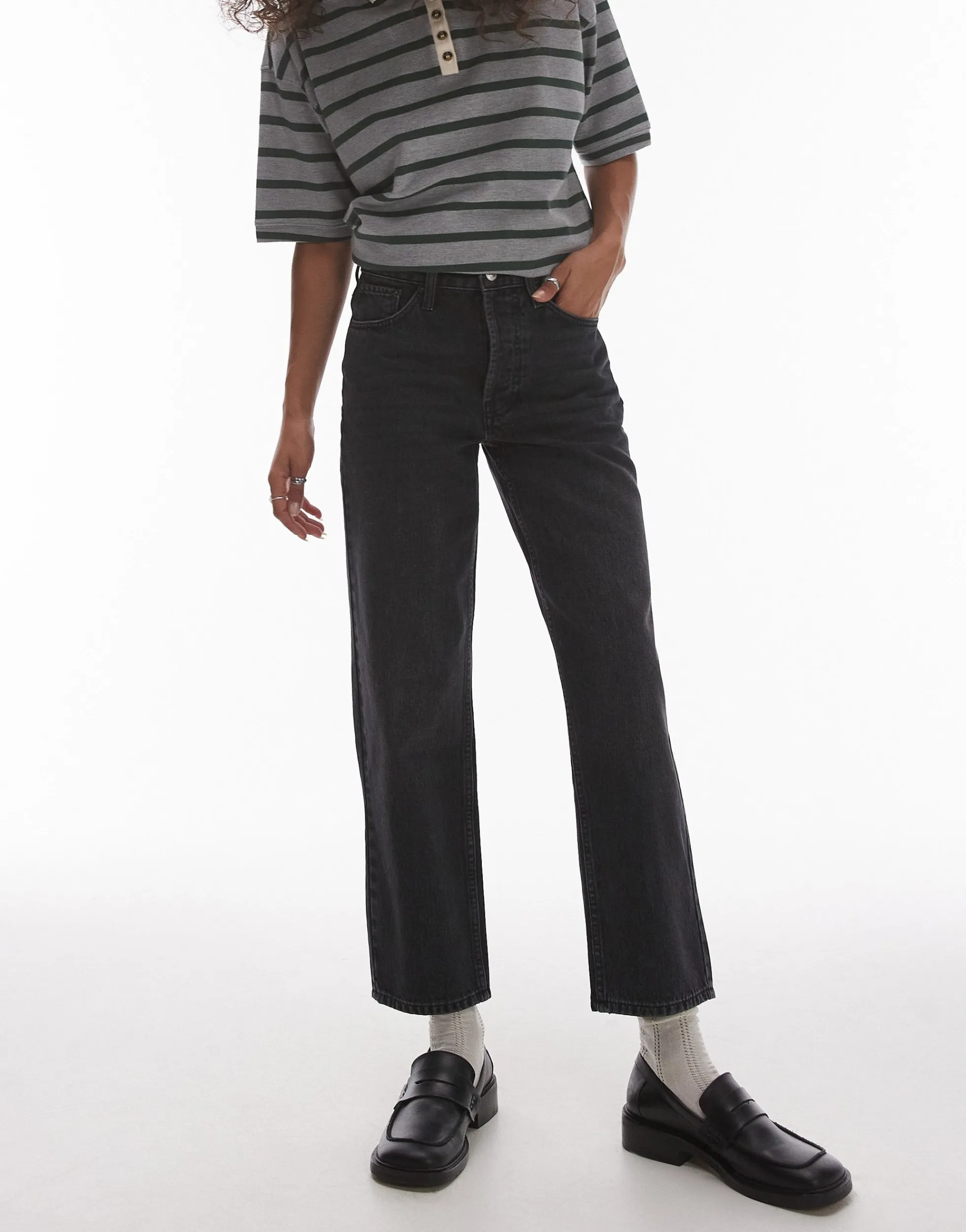 TOPSHOP Mittlere Taille Gerade geschnitten Jeans