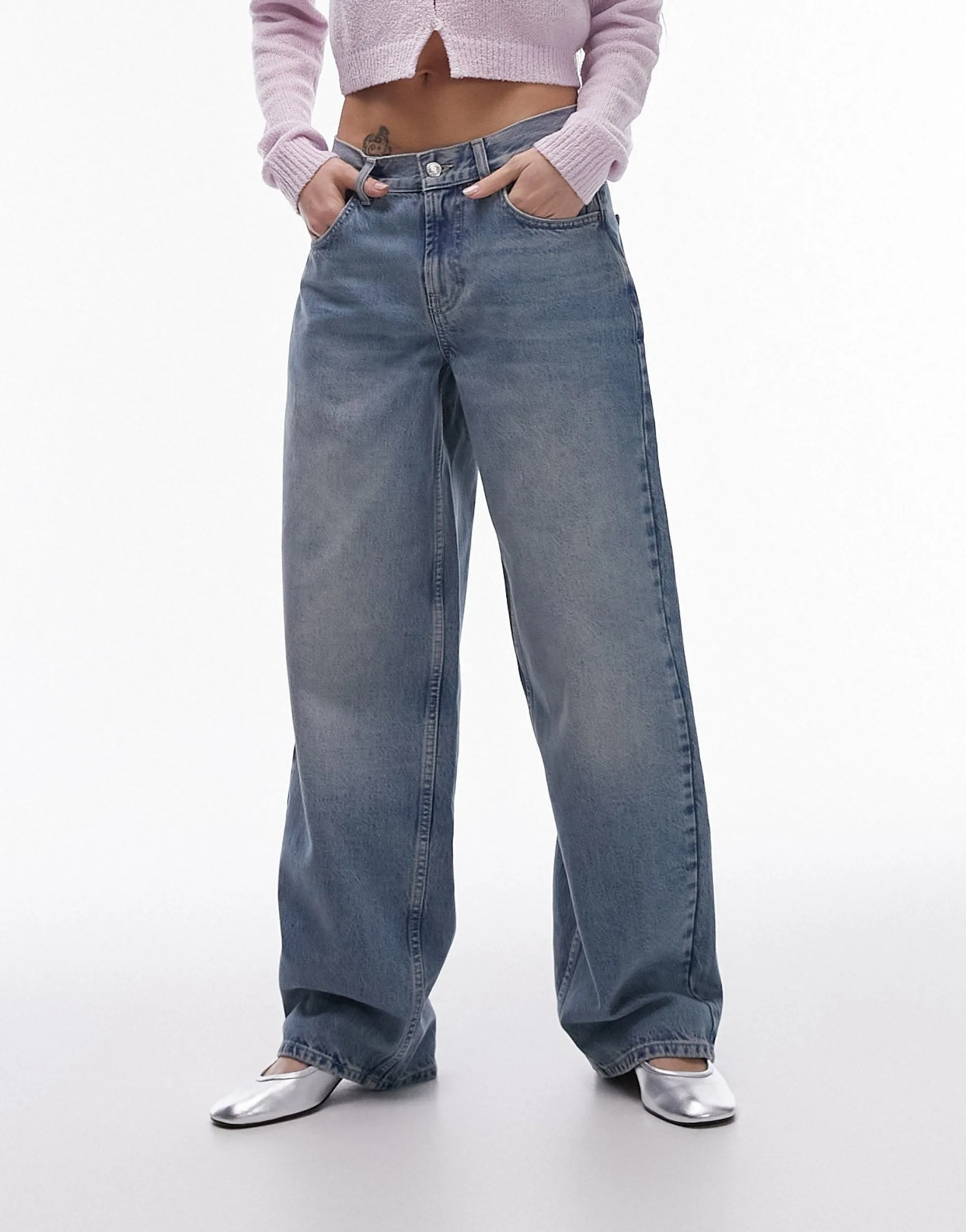 TOPSHOP Niedrige Taille Locker geschnitten Jeans