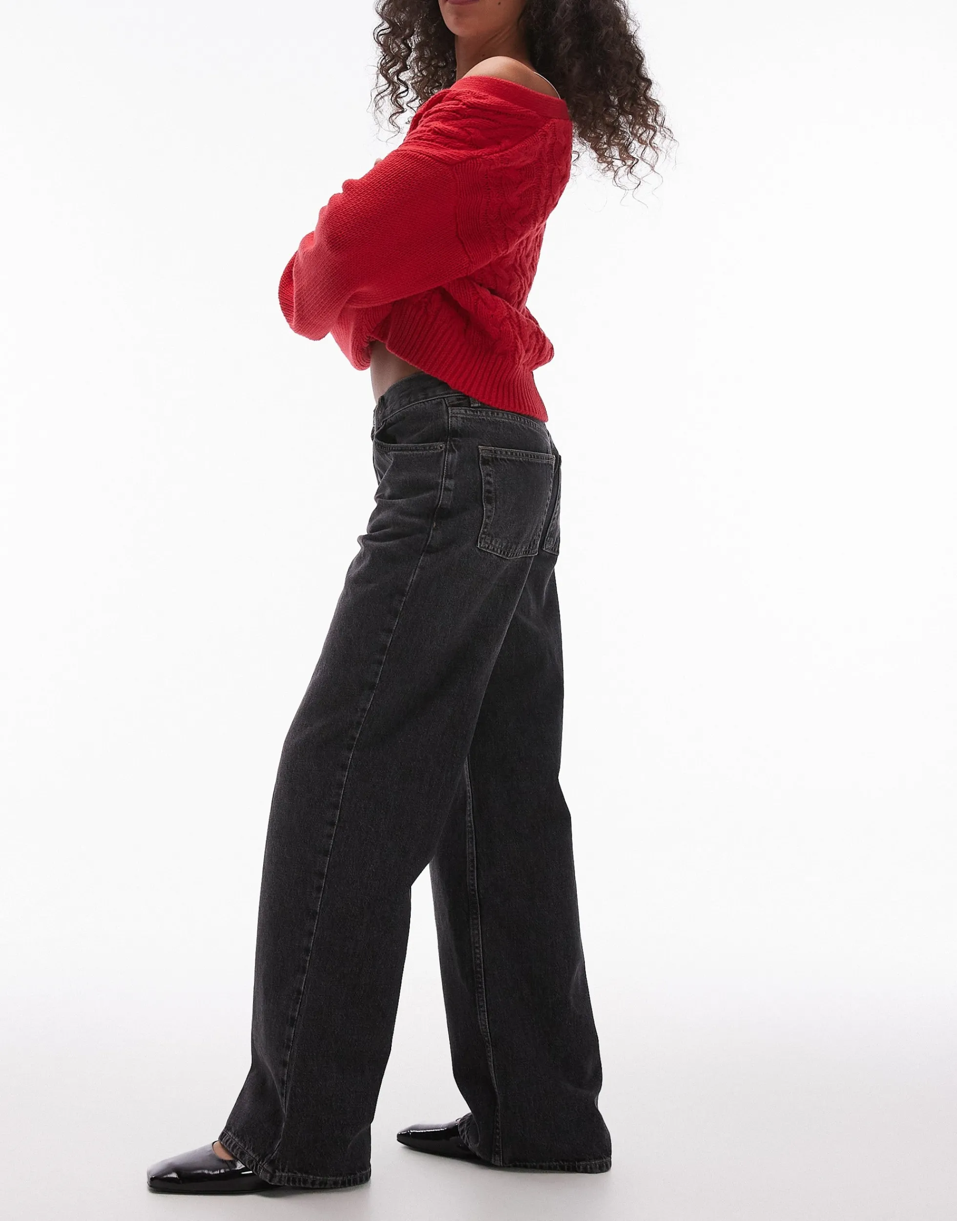 TOPSHOP Niedrige Taille Weiter Beinschnitt Jeans