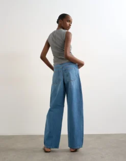 TSALMA Hohe Taille Barrel Fit Jeans