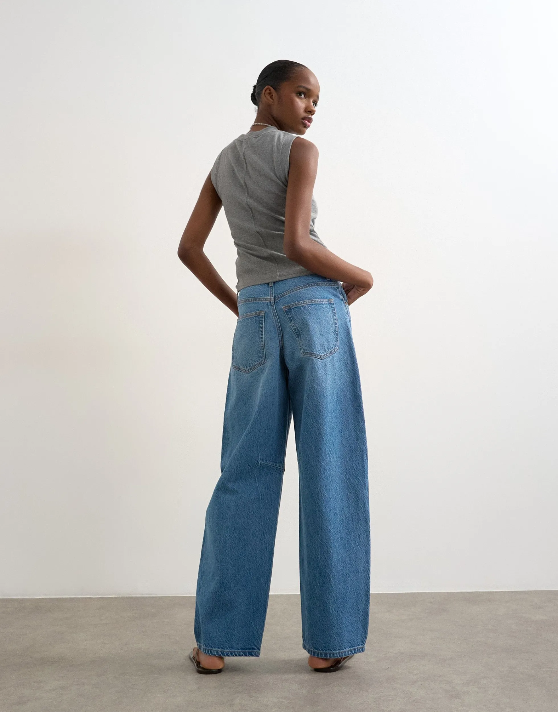 TSALMA Hohe Taille Barrel Fit Jeans