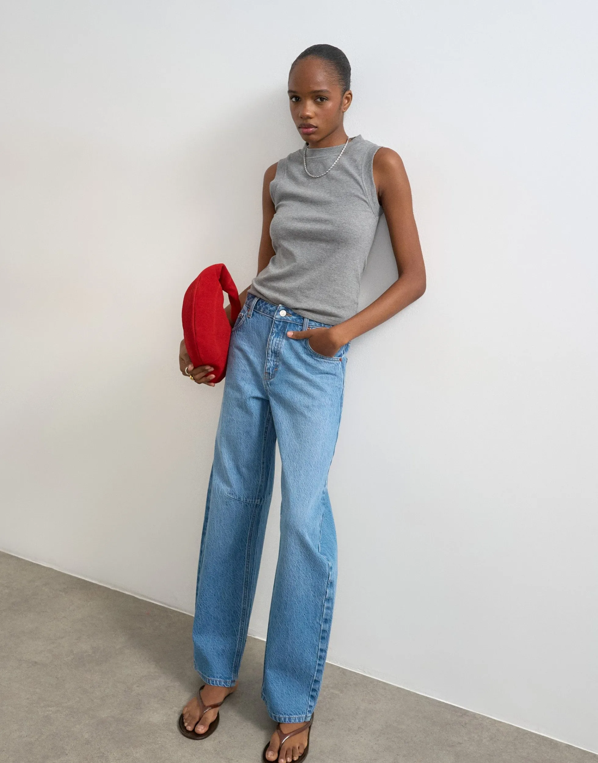 TSALMA Hohe Taille Barrel Fit Jeans