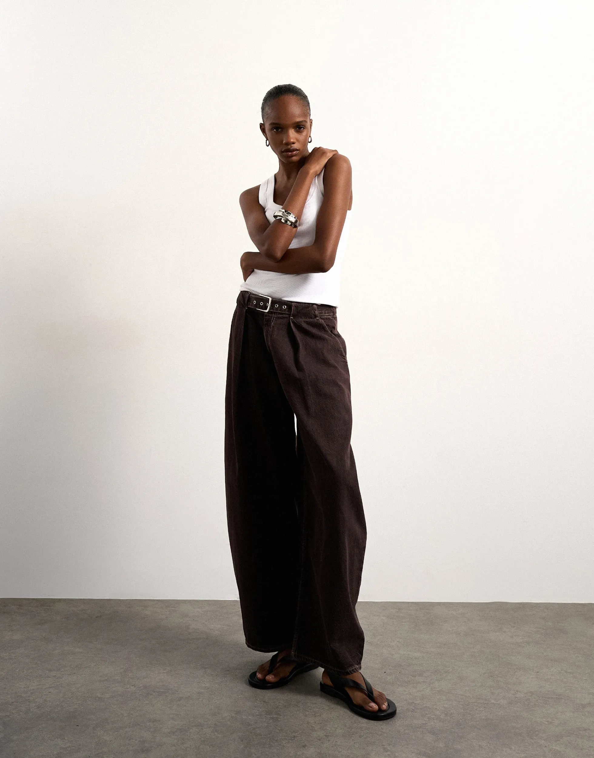 TSBELLE Mid Rise Barrel Fit Jeans