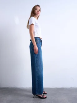 TSCINCH Niedrige Taille Weiter Beinschnitt Jeans