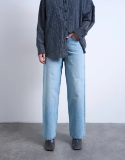 TSCINCH Niedrige Taille Weiter Beinschnitt Jeans
