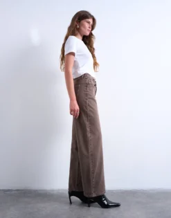 TSCINCH Niedrige Taille Weiter Beinschnitt Jeans