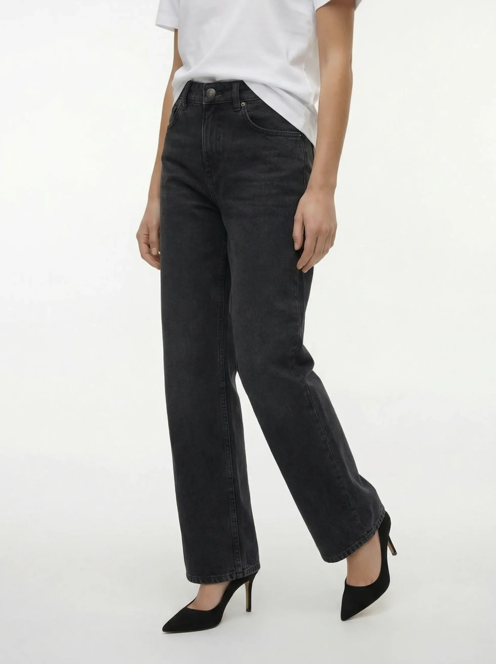 TSCINCH Niedrige Taille Weiter Beinschnitt Jeans