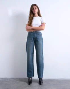 TSCOLUMN Mid Rise Gerade geschnitten Jeans