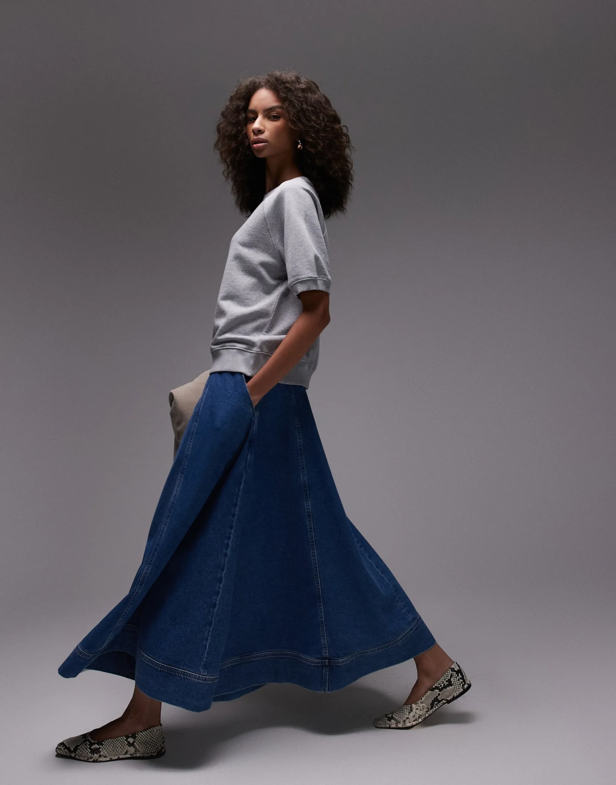 TSELINA Hohe Taille Langer Rock