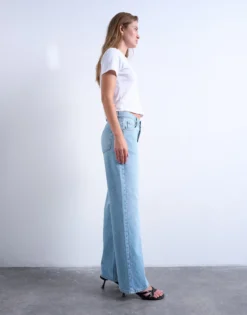 TSEMBER Niedrige Taille Weiter Beinschnitt Jeans