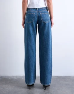 TSEMBER Niedrige Taille Weiter Beinschnitt Jeans