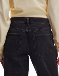 TSEMBER Niedrige Taille Weiter Beinschnitt Jeans