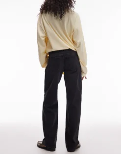 TSEMBER Niedrige Taille Weiter Beinschnitt Jeans