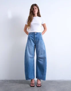 TSEMMA Hohe Taille Barrel Fit Jeans