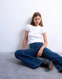 TSJAMIE Hohe Taille Ausgestellt Jeans