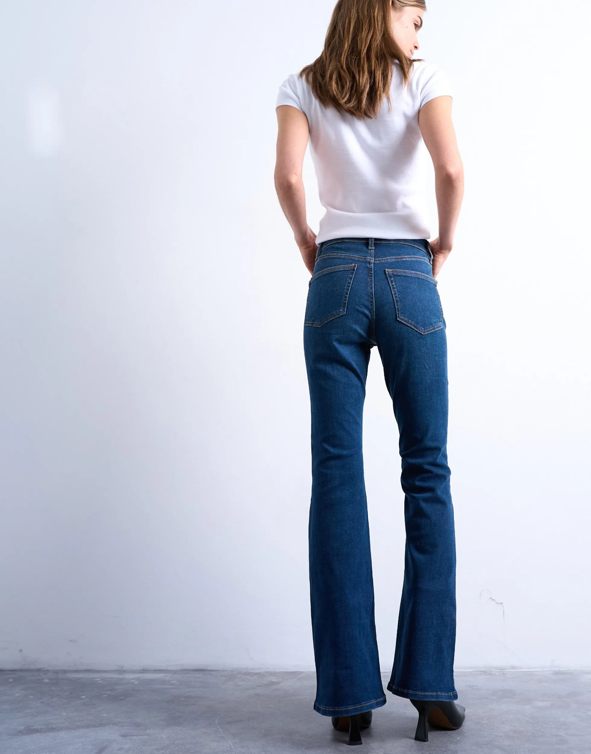 TSJAMIE Hohe Taille Ausgestellt Jeans