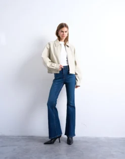 TSJAMIE Hohe Taille Ausgestellt Jeans
