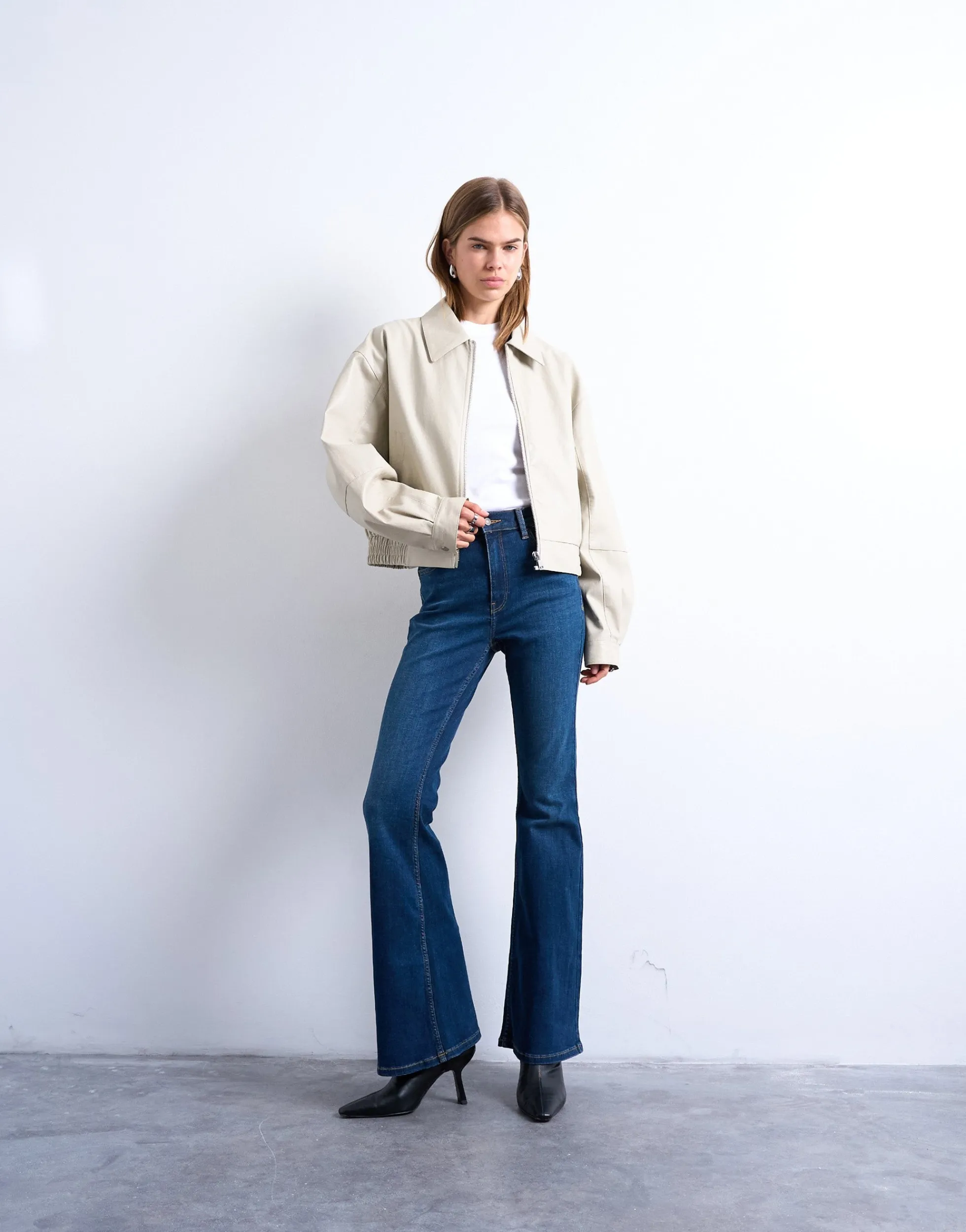 TSJAMIE Hohe Taille Ausgestellt Jeans
