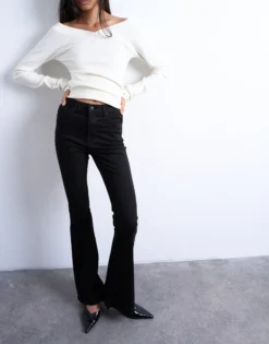 TSJAMIE Hohe Taille Ausgestellt Jeans