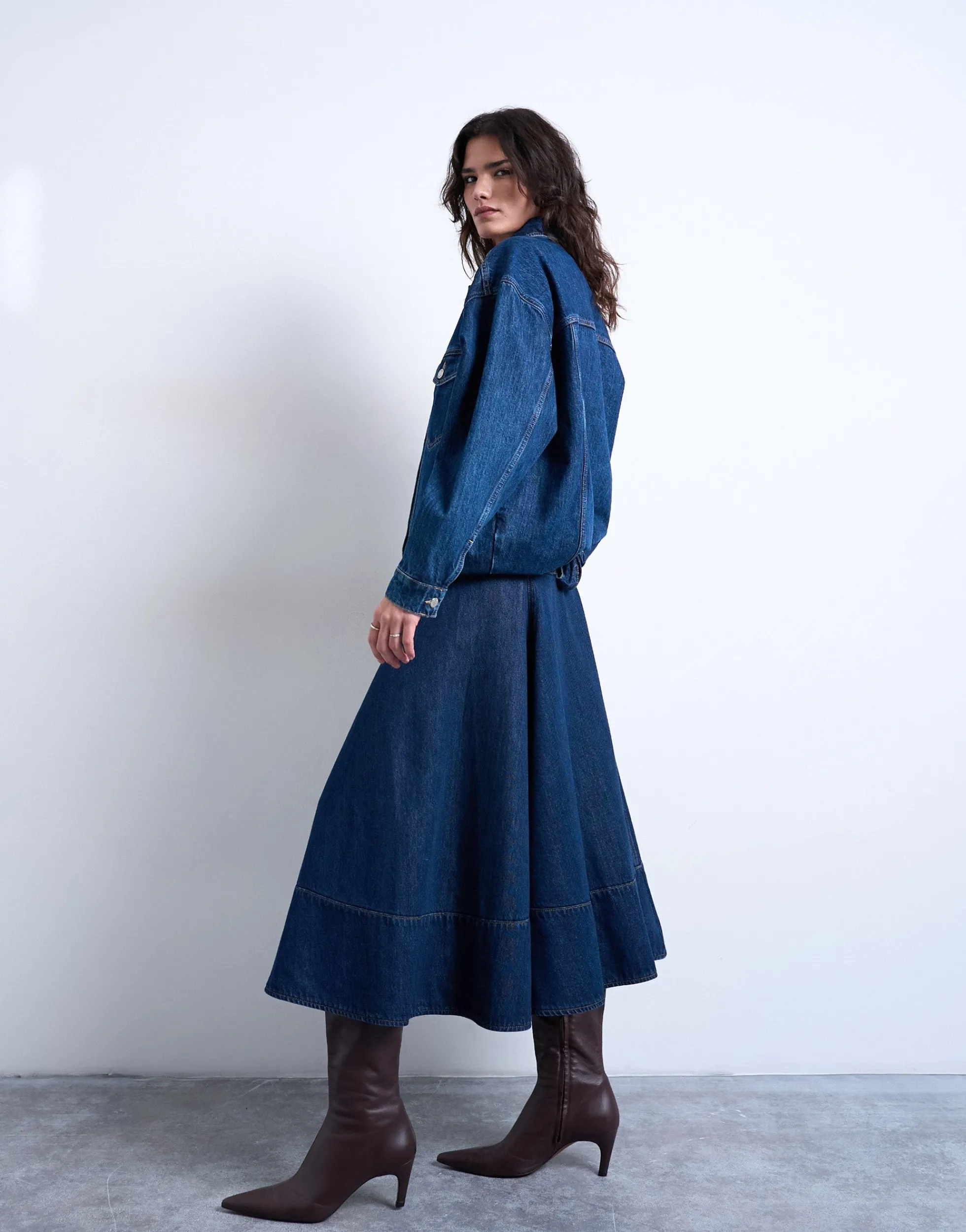 TSLEAH Hohe Taille Langer Rock