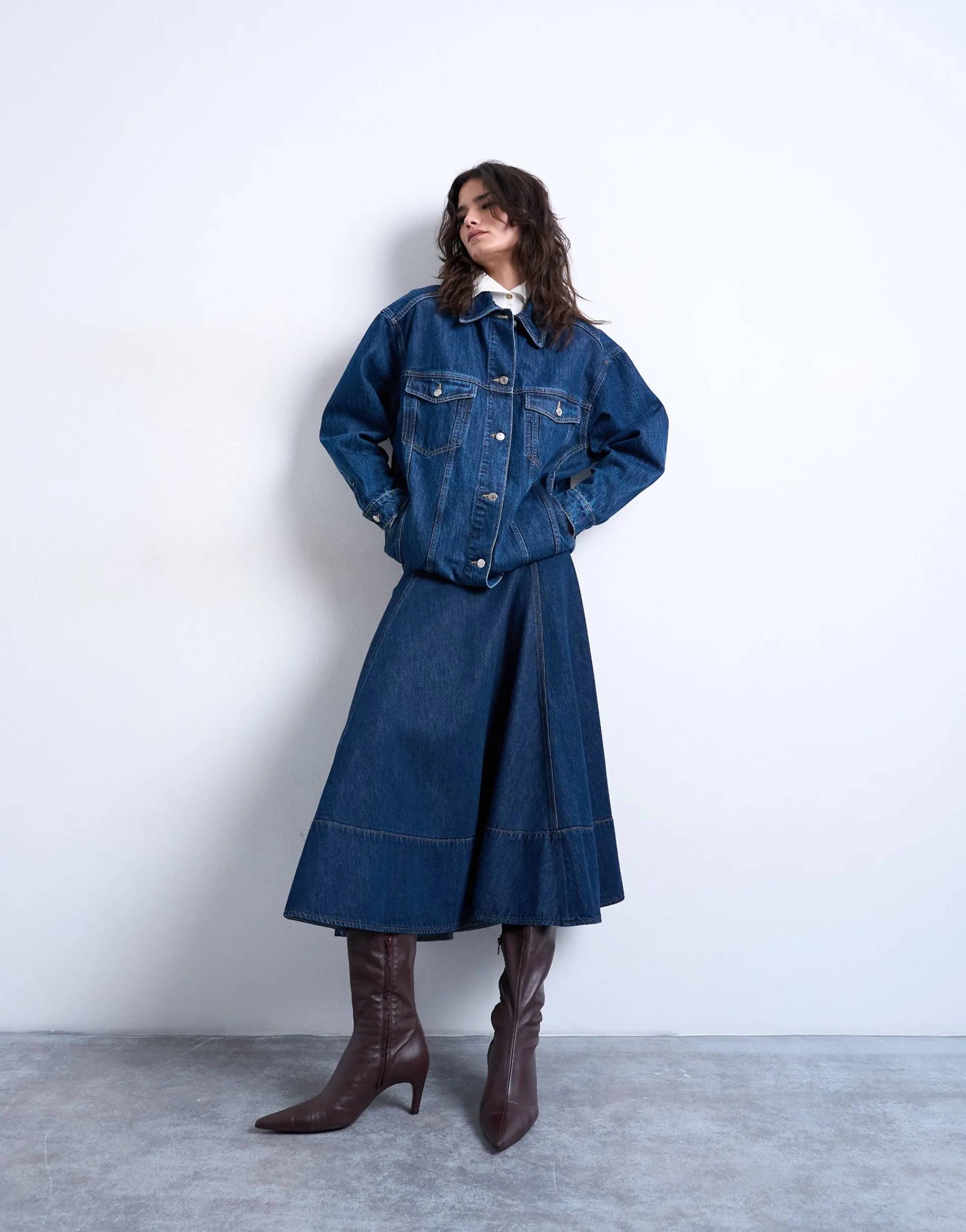 TSLEAH Hohe Taille Langer Rock
