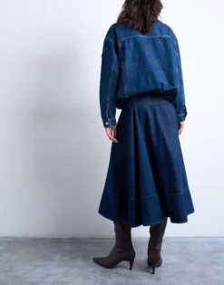 TSLEAH Hohe Taille Langer Rock