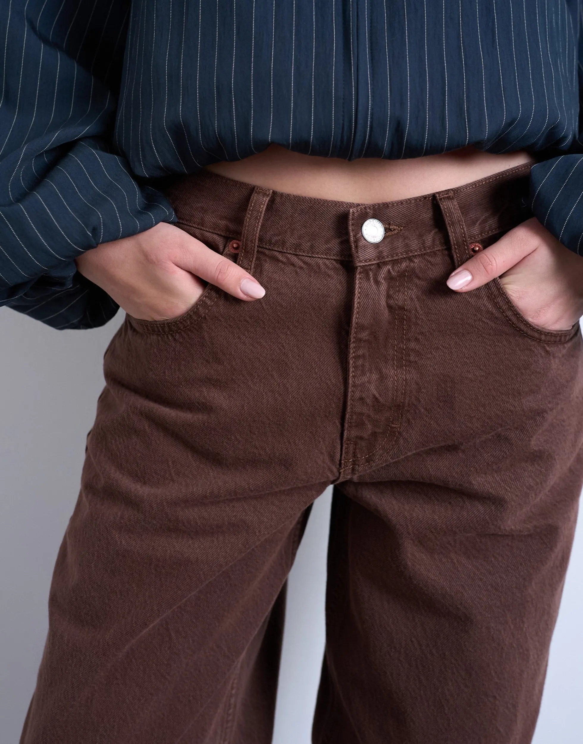 TSLOWRIE Niedrige Taille Baggy Fit Jeans