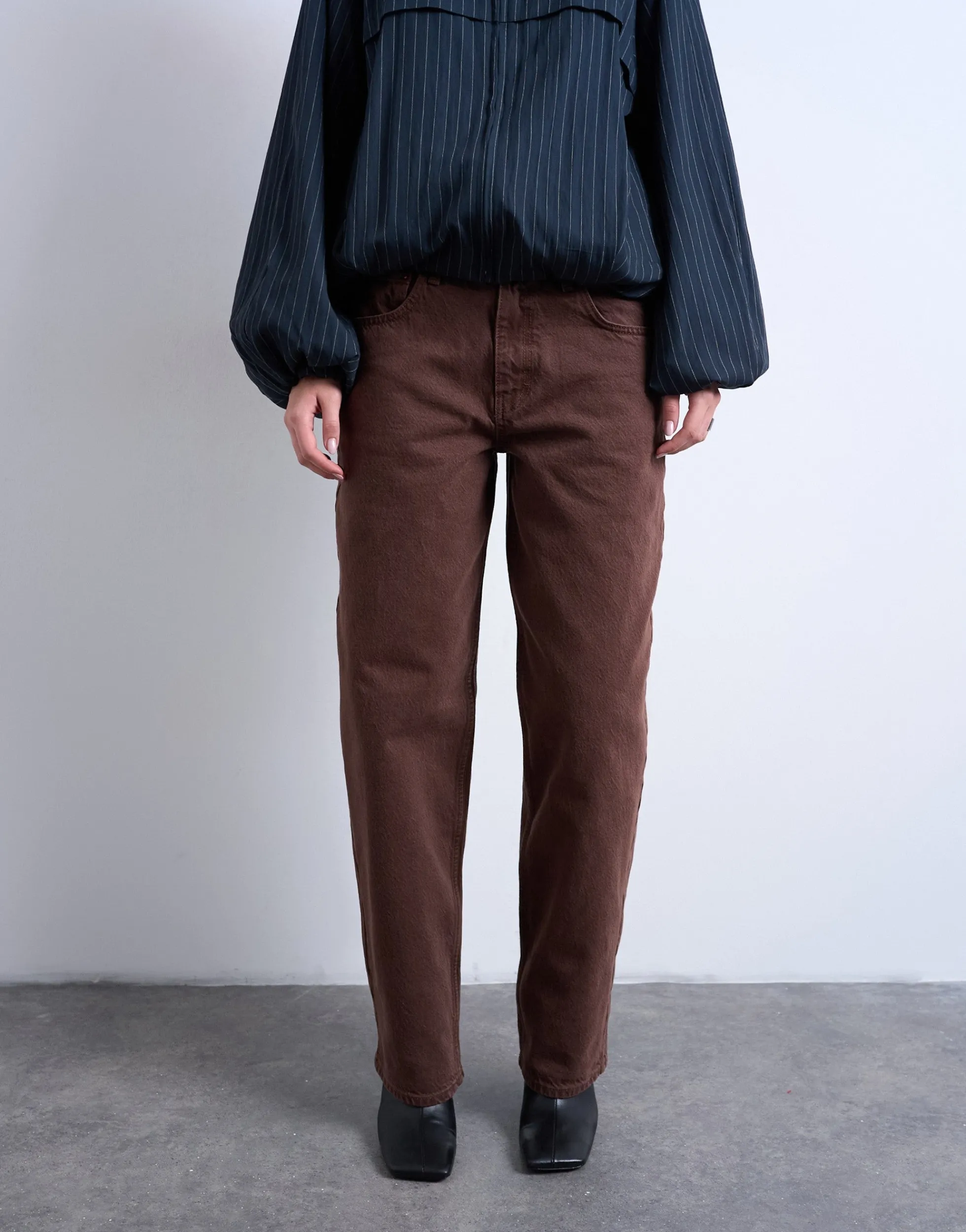 TSLOWRIE Niedrige Taille Baggy Fit Jeans