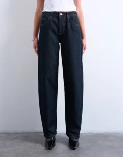 TSLOWRIE Niedrige Taille Baggy Fit Jeans