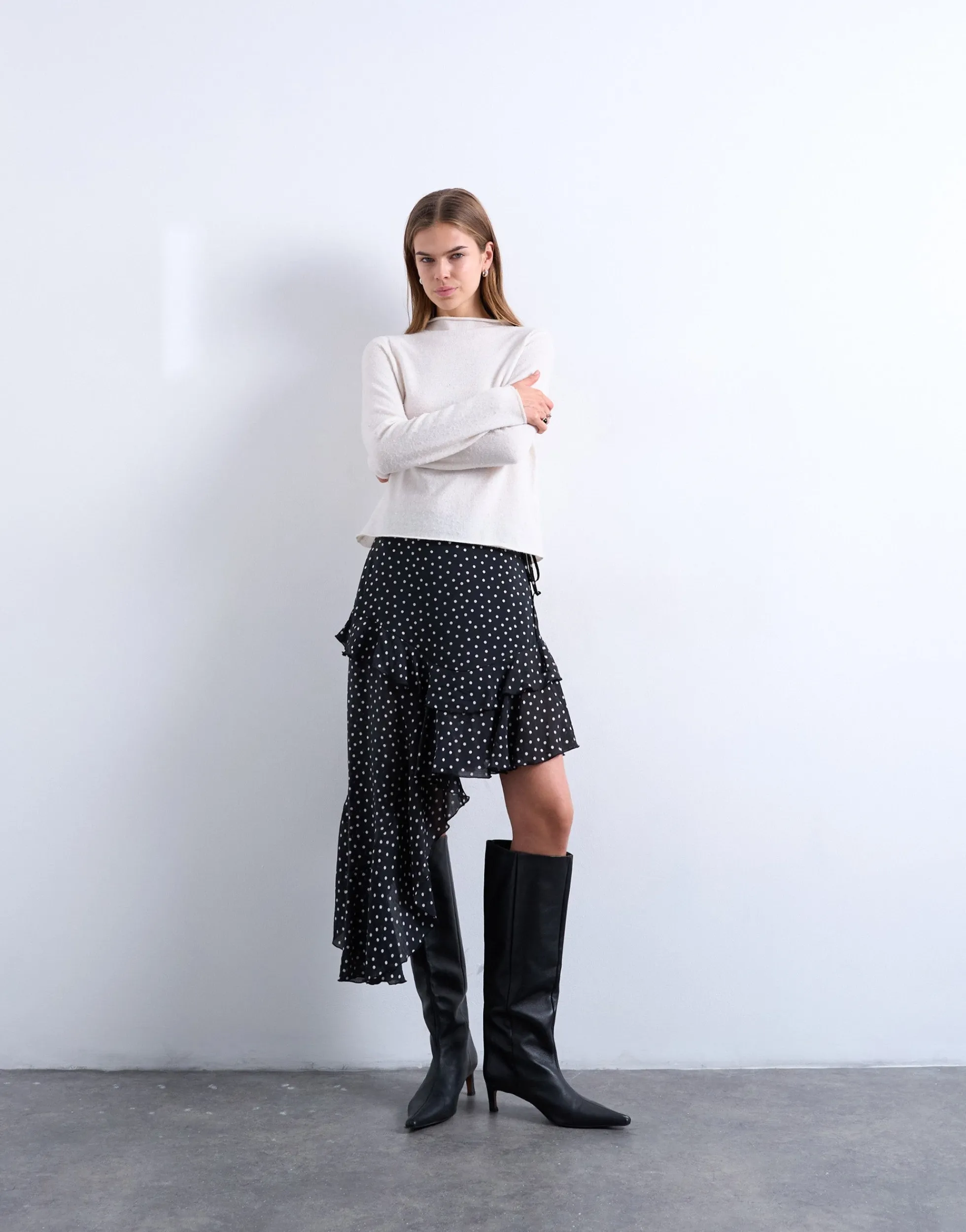 TSMINNA Hohe Taille Midirock