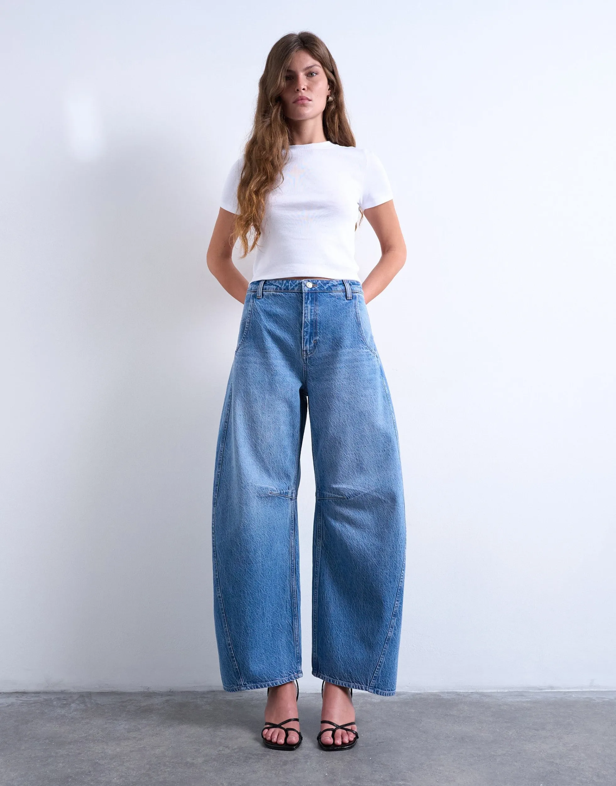 TSNANNA Barrel Fit Jeans