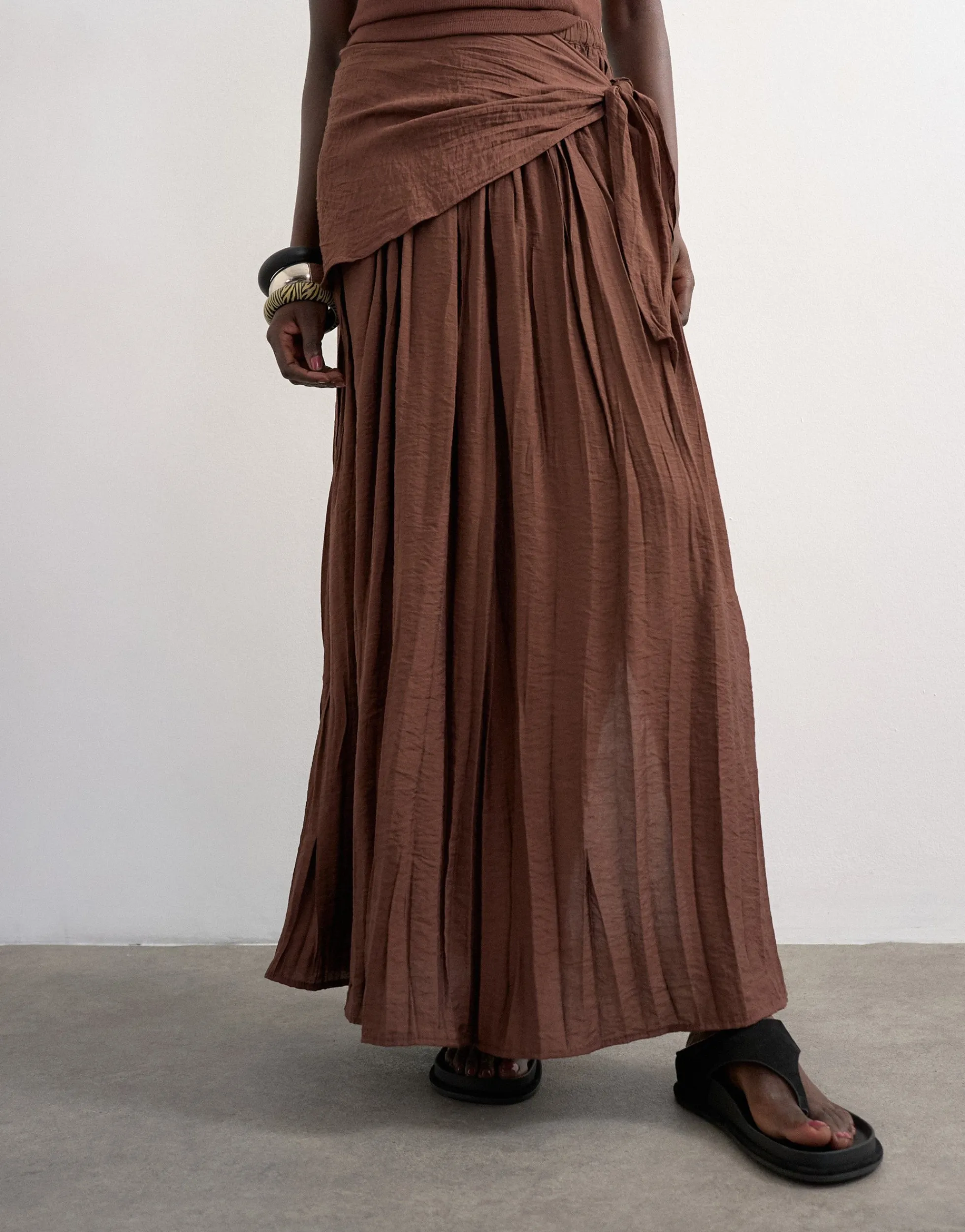 TSNAYA Mittlere Taille Langer Rock