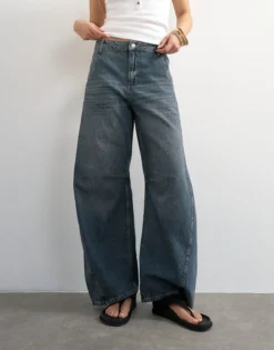 TSVEA Hohe Taille Barrel Fit Jeans
