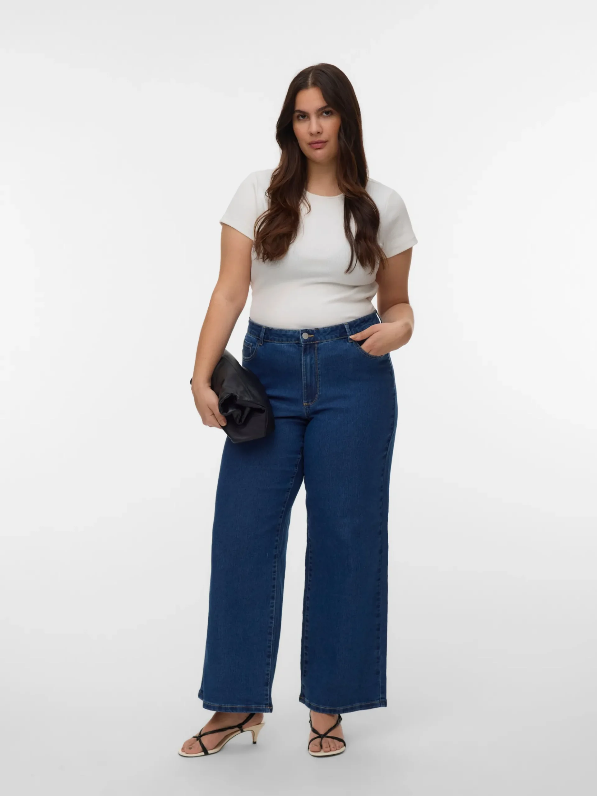 VMCLUSIA Hohe Taille Weiter Beinschnitt Jeans