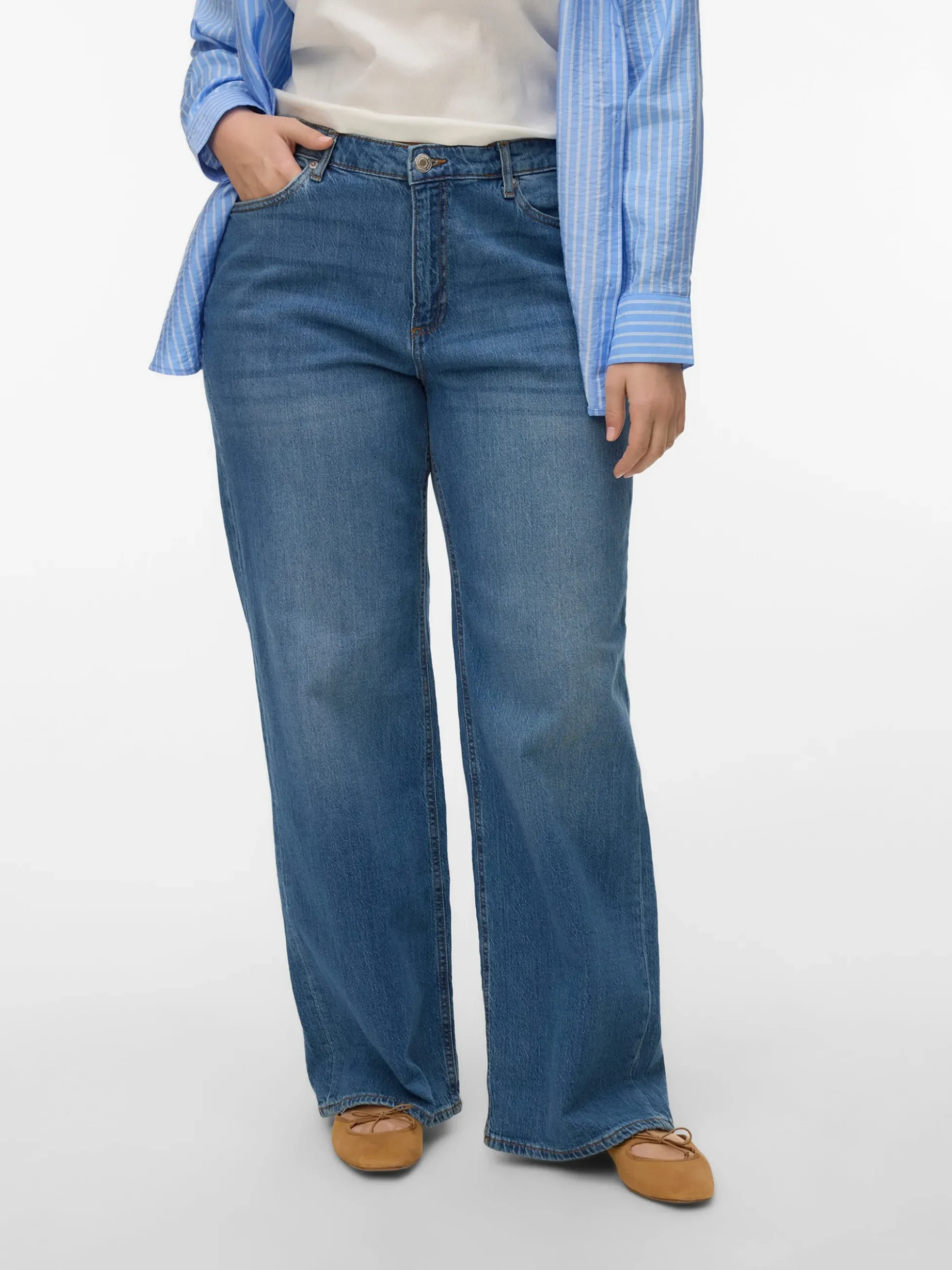 VMCTESSA Hohe Taille Weiter Beinschnitt Jeans