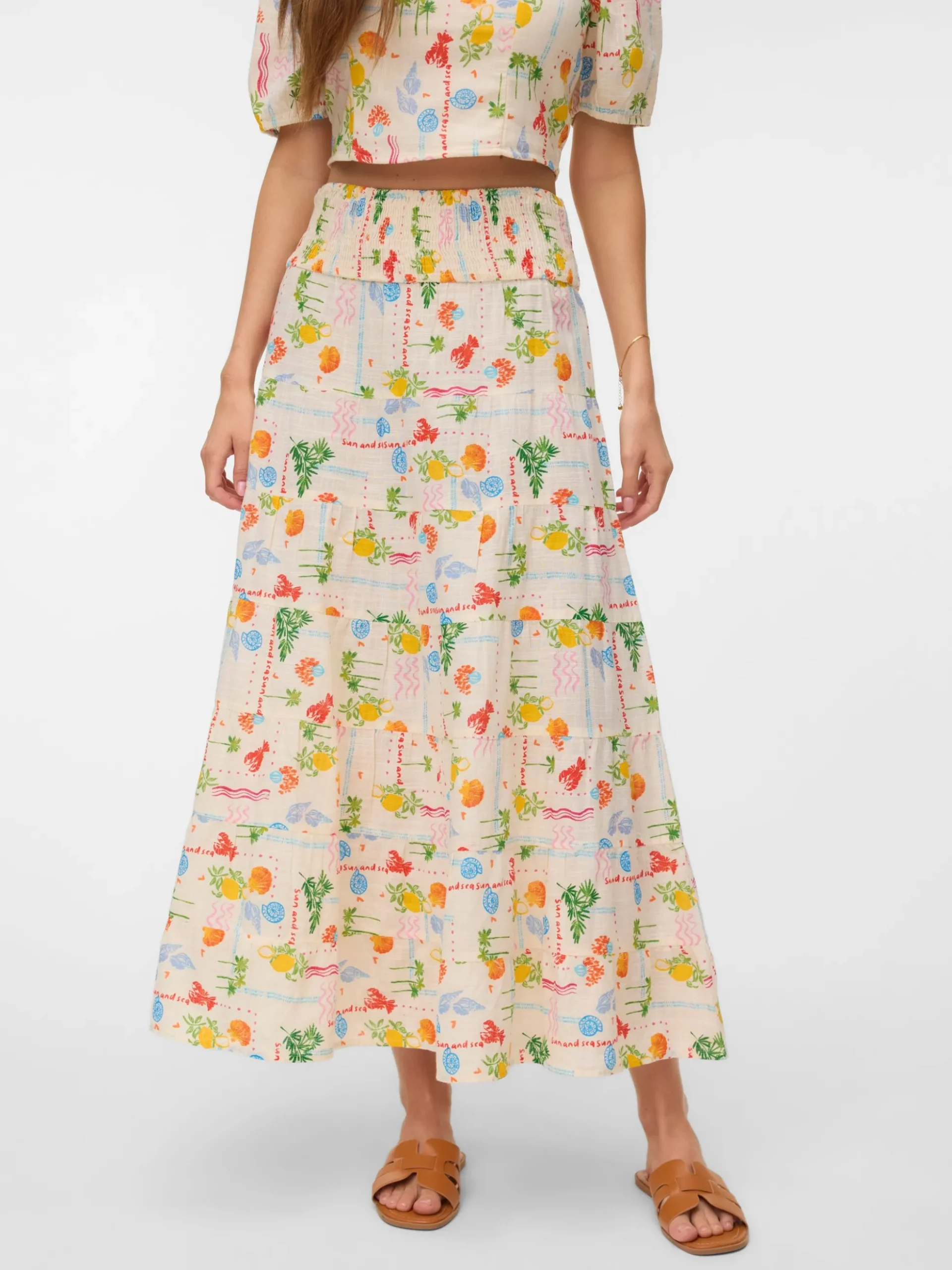 VMELENA Hohe Taille Langer Rock