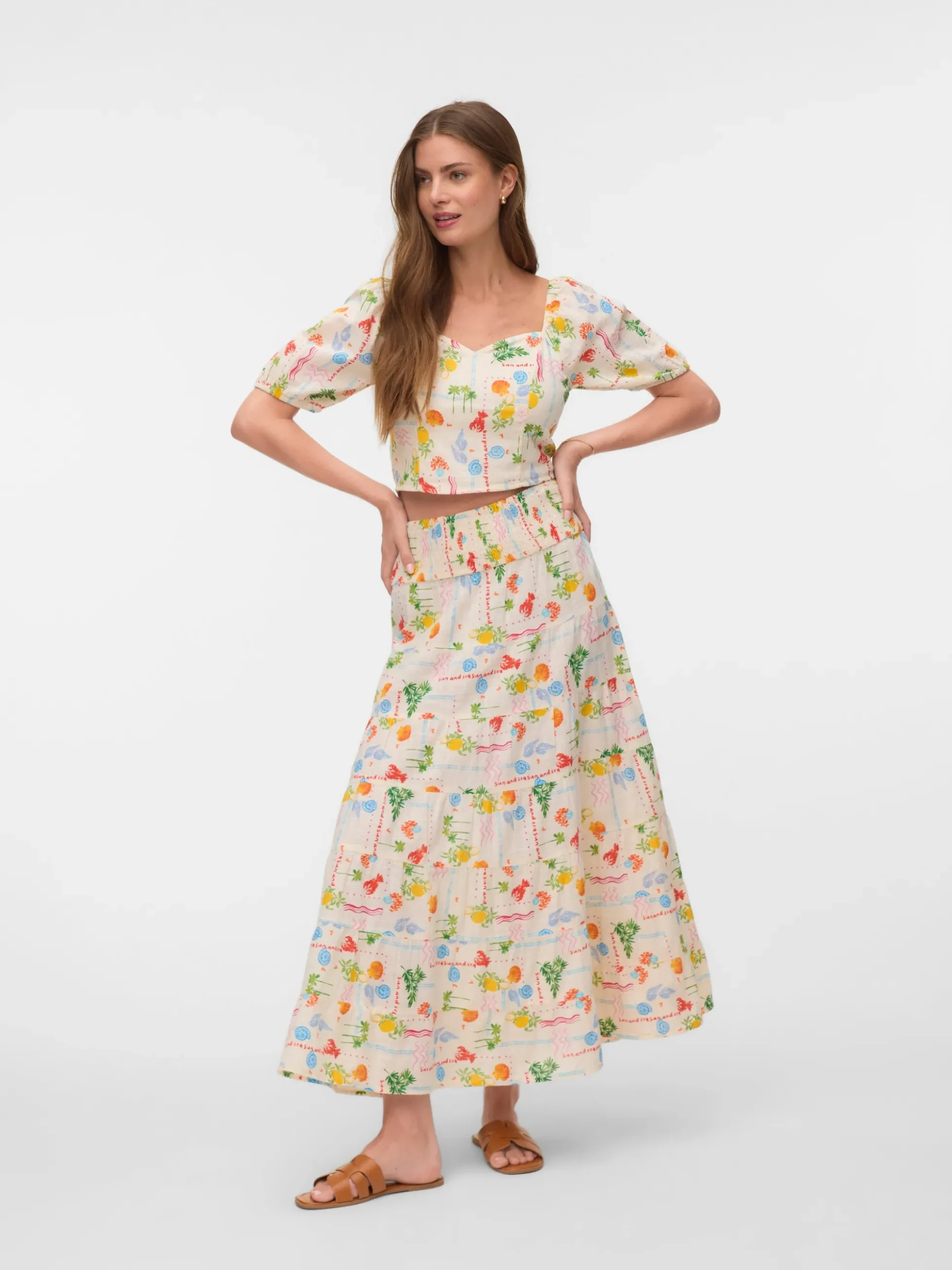 VMELENA Hohe Taille Langer Rock