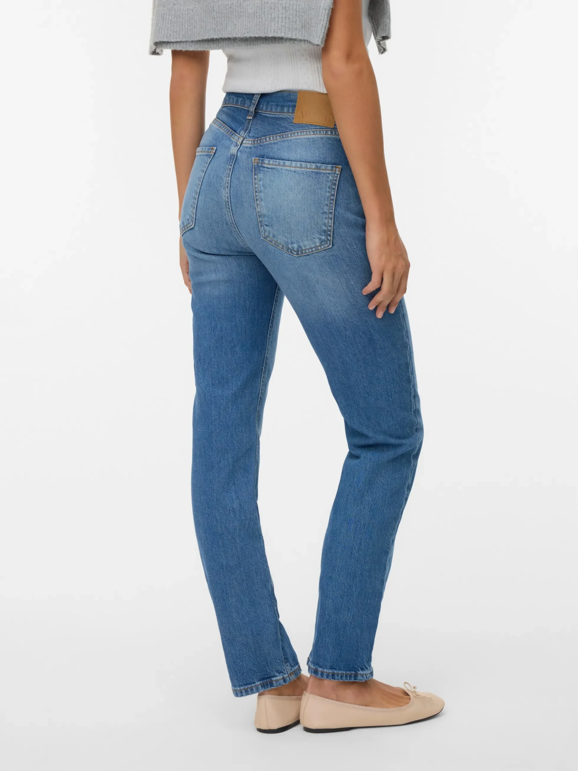 VMELIA Hohe Taille Gerade geschnitten Jeans