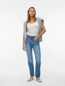 VMELIA Hohe Taille Gerade geschnitten Jeans