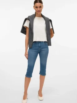 VMELLY Mid Rise Slim Fit Capris