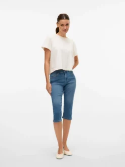VMELLY Mid Rise Slim Fit Capris